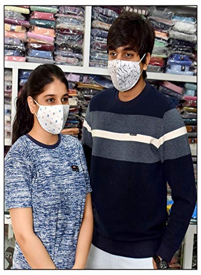 Kundan Cotton Reusable Reversible Washable Anti Pollution 3 Layer Face Mask (Pack Of 10 Mask) - Image 3